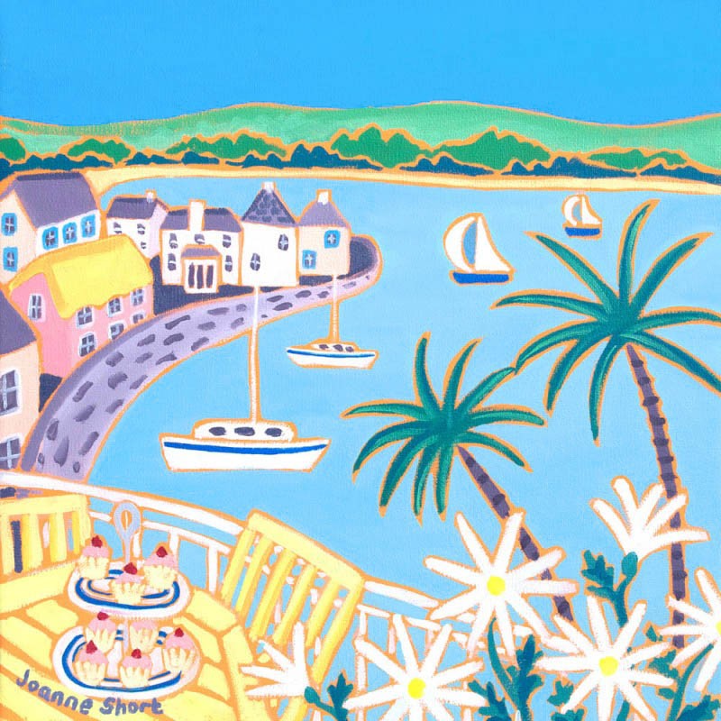 Cup Cakes on the Balcony, St Mawes. Original Oil Painting by Joanne Short
