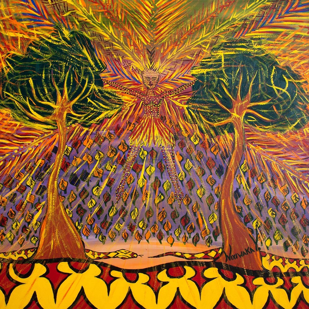 Nixiwaka Yawanawá Painting. Vana - The Spirit of our Shadows. Amazon Rainforest Spirit.