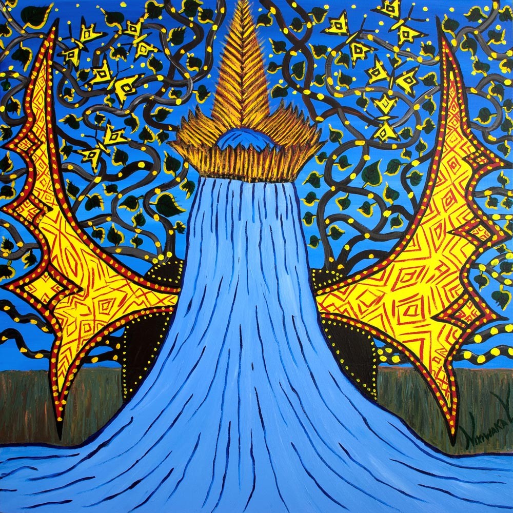 Nixiwaka Yawanawá Painting. Yuxi Yuve - The Water Spirit of the Amazon Rainforest