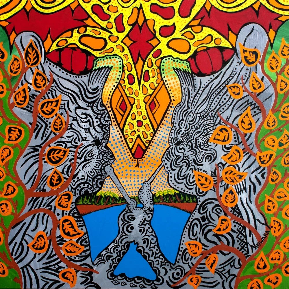 Nixiwaka Yawanawá Painting. Nawê. Amazon Rainforest Spirits Nixiwaka Yawanawá