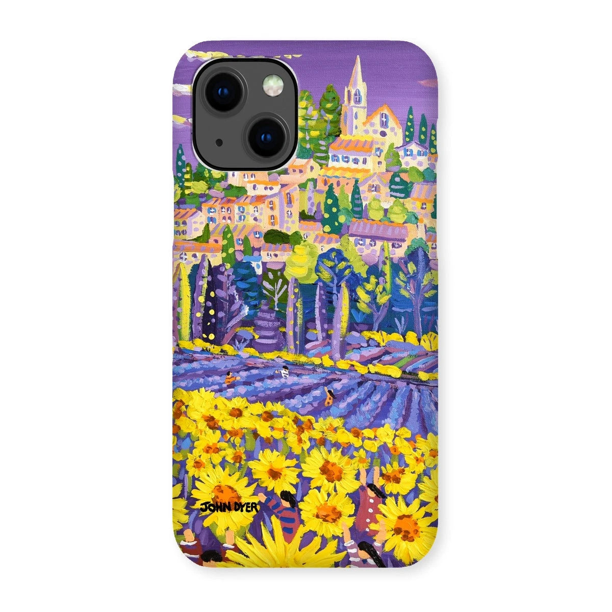Snap Art Phone Case. Lavender & Sunflower Pickers, Provence, France. Artist John Dyer. Cornwall Art Gallery. John Dyer