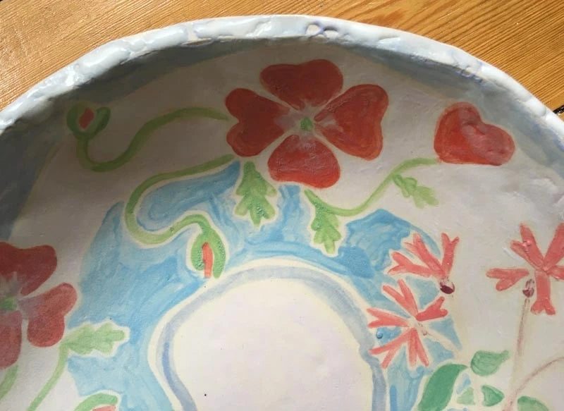 Joanne Short Ceramic Bowl Cornish Poppies and Campion flowers Joanne Short