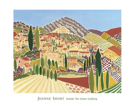 The Old Town, Vaison La Romaine, Provence. Art Poster by Joanne Short. Beside The Wave. Joanne Short