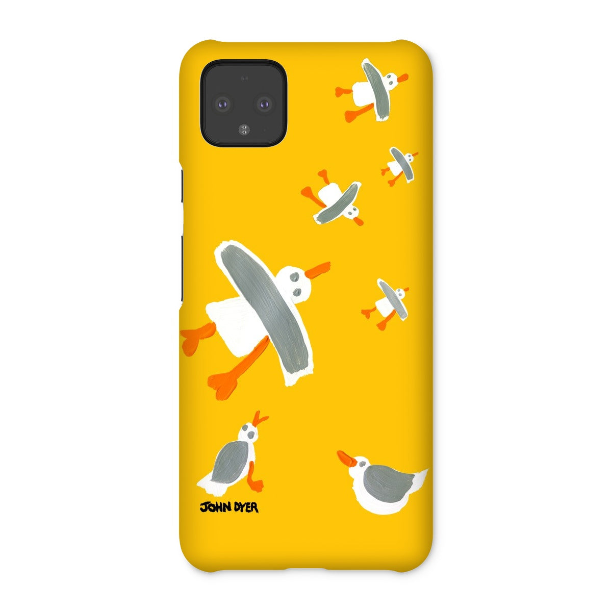 Snap Art Phone Case. Cornish Seagulls - Yellow Colour. Artist John Dyer. Cornwall Art Gallery