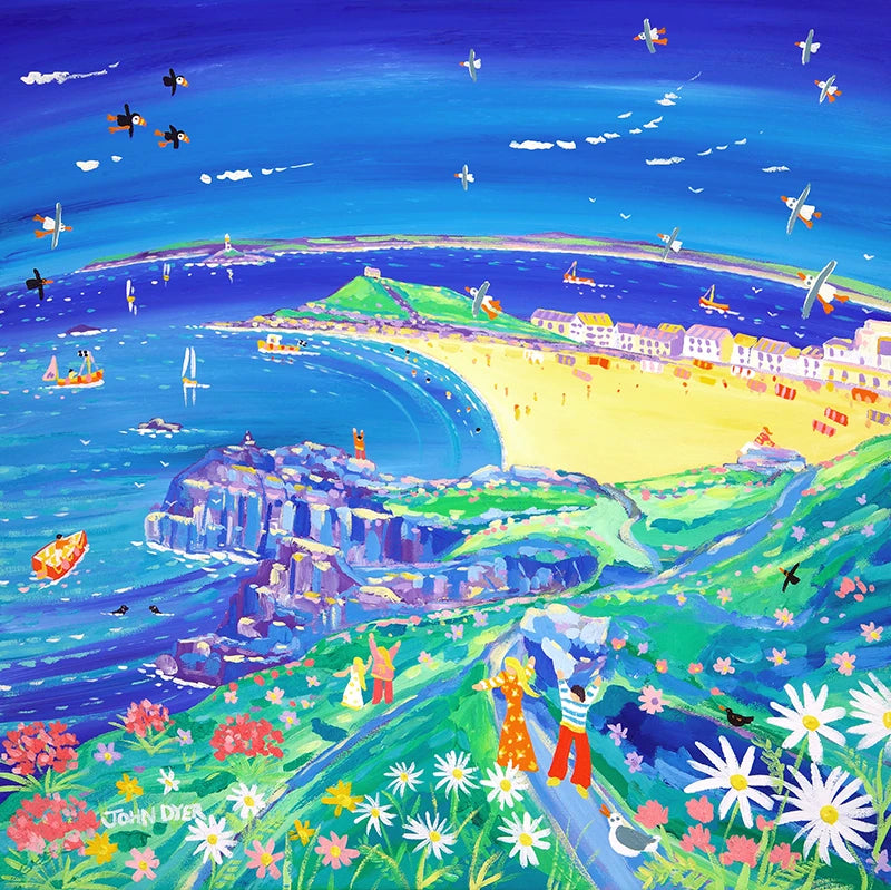 John Dyer Painting. Walking to St Ives, Cornwall. John Dyer