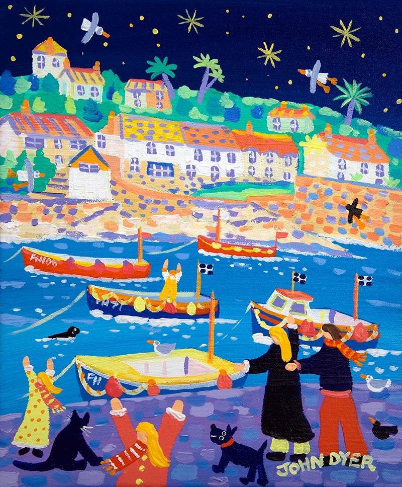 John Dyer Painting. Scarves and Stars, Coverack, Cornwall. John Dyer