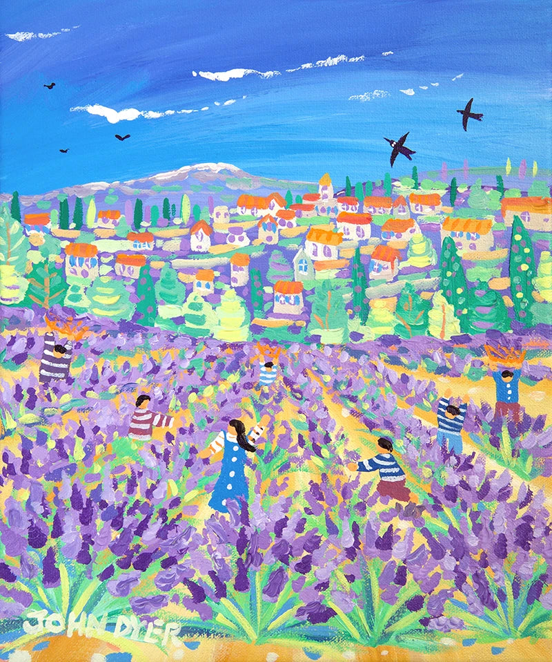 John Dyer Painting. Picking Lavender, Aurel, Provence, France. John Dyer