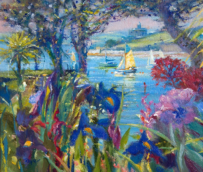 Original Painting by Ted Dyer. Summer Flowers. St Mawes Ted Dyer