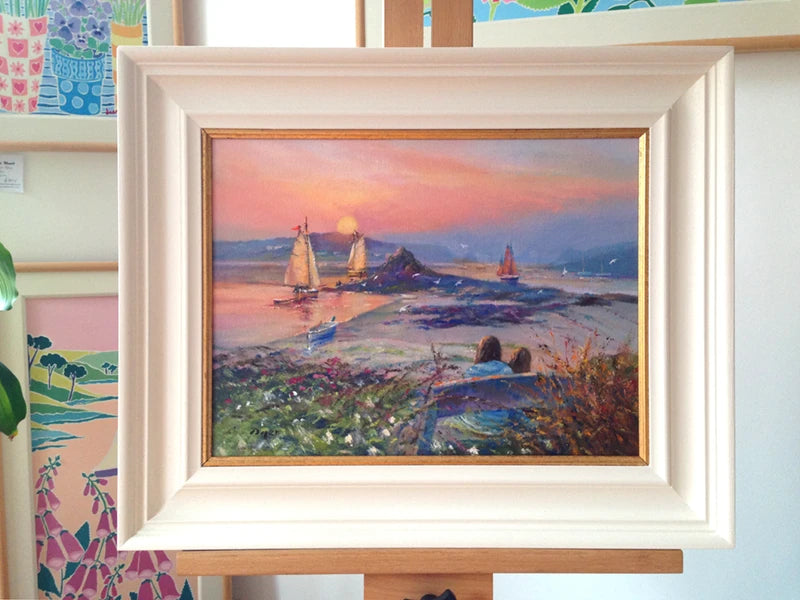 Original Painting by Ted Dyer. Warmth of the Day. Tresco Ted Dyer