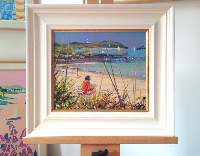 Original Painting by Ted Dyer. Capturing the View. Tresco Ted Dyer