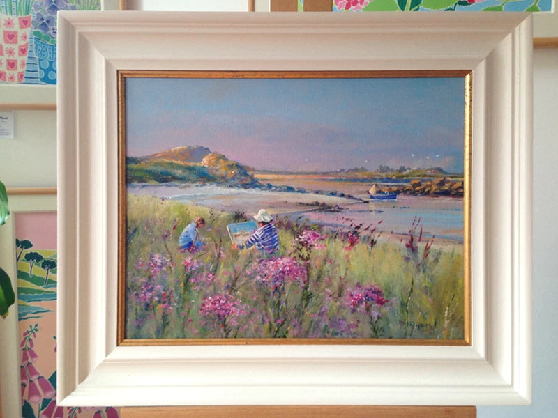 Original Painting by Ted Dyer. Enjoying the Soft Light. Tresco Ted Dyer