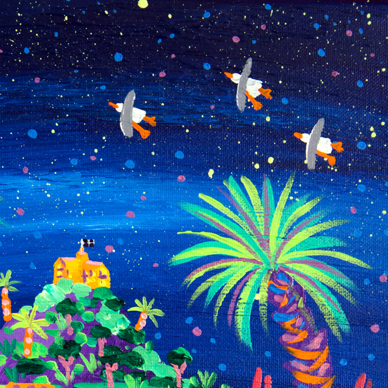 John Dyer Painting. Star-Studded Night, St Michael's Mount, Cornwall