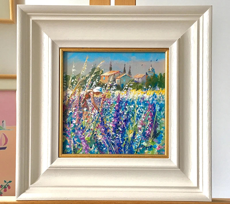 Original Painting by Ted Dyer. Picking Lavender. Provence Ted Dyer