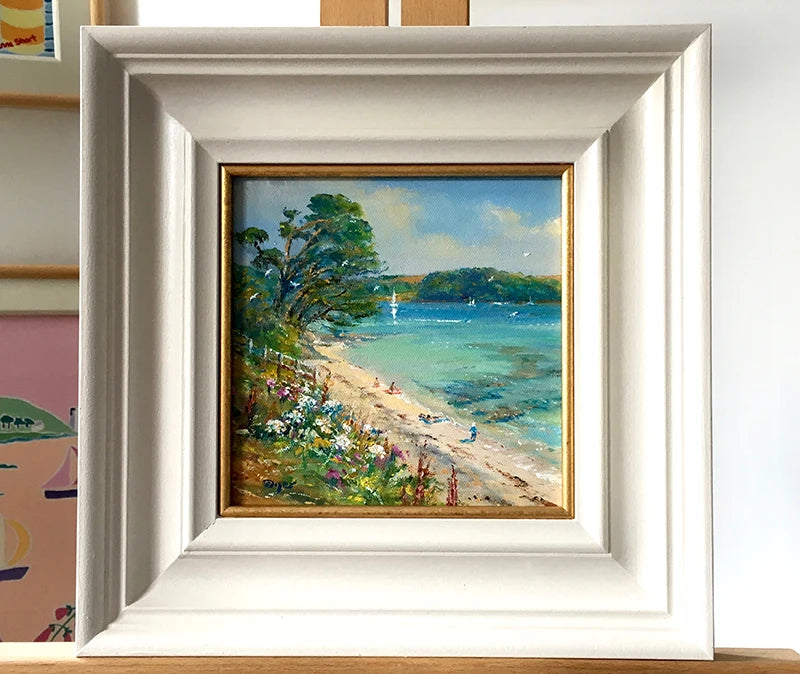 Original Painting by Ted Dyer. Summers Beach. St Mawes Ted Dyer