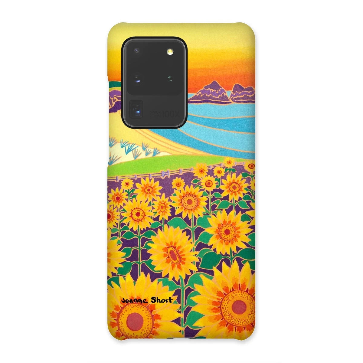 Snap Art Phone Case. Sunflowers, Holywell Bay. Artist Joanne Short. Cornwall Art Gallery Joanne Short