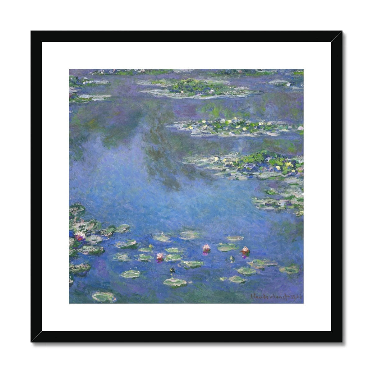 Claude Monet Framed Open Edition Art Print. 'Water Lilies'. Giverny Garden. Art Gallery Historic Art Claude Monet