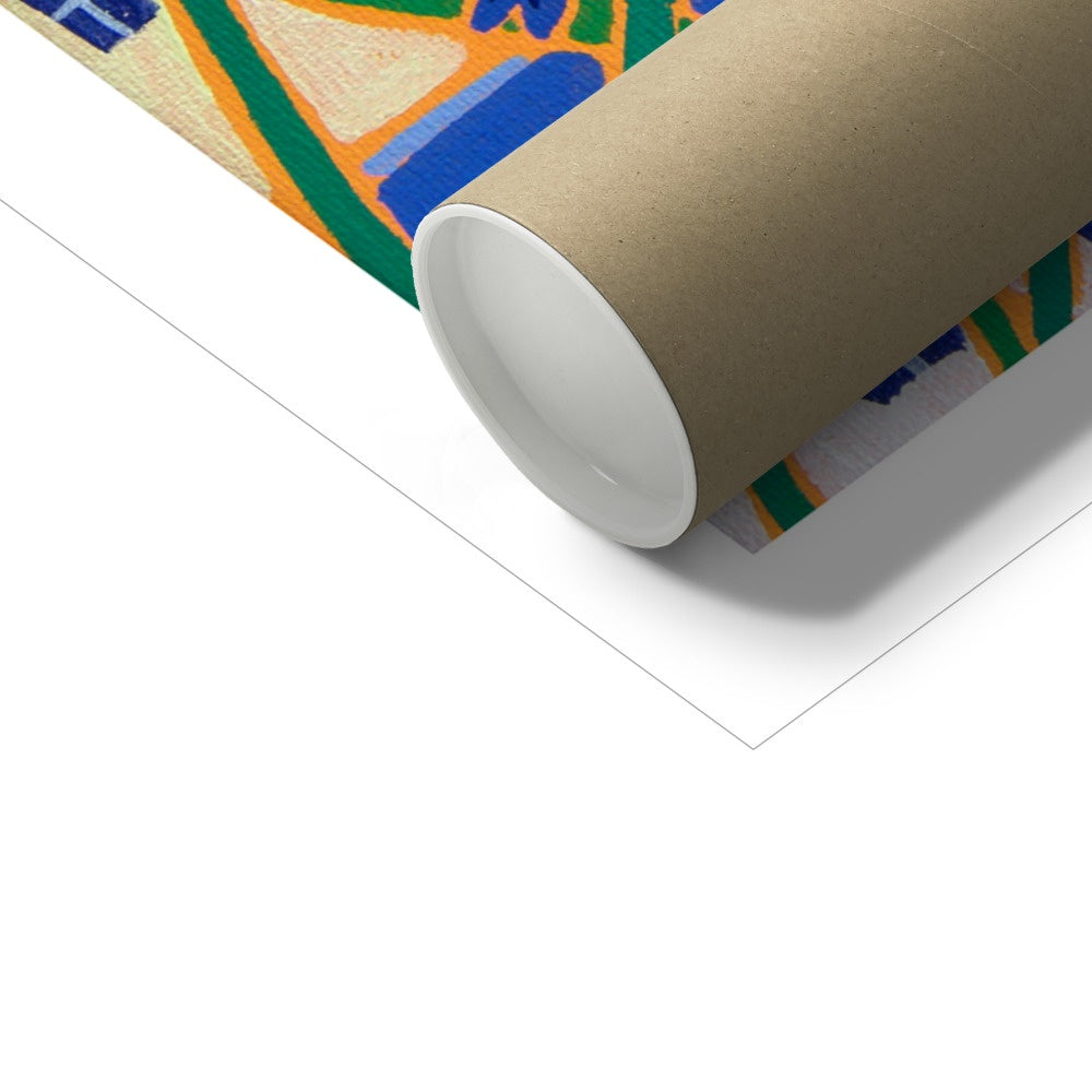 Joanne Short Open Edition Cornish Art Print. 'Harvest Moon, St Ives'. Cornwall Art Gallery