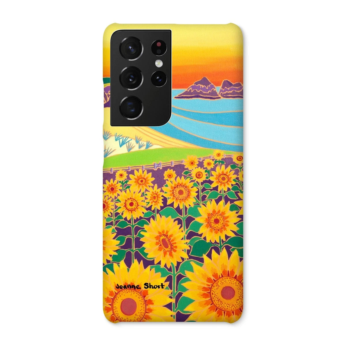 Snap Art Phone Case. Sunflowers, Holywell Bay. Artist Joanne Short. Cornwall Art Gallery Joanne Short