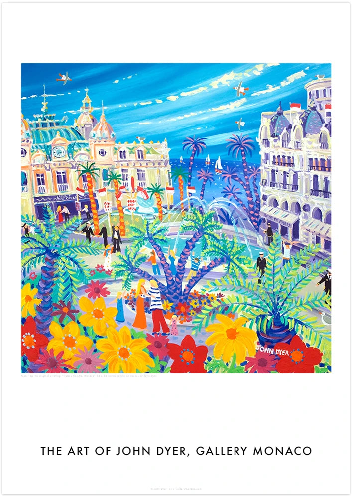 John Dyer Wall Art Poster Print. Casino Cuddle, Monaco, France. Monaco Art Gallery John Dyer
