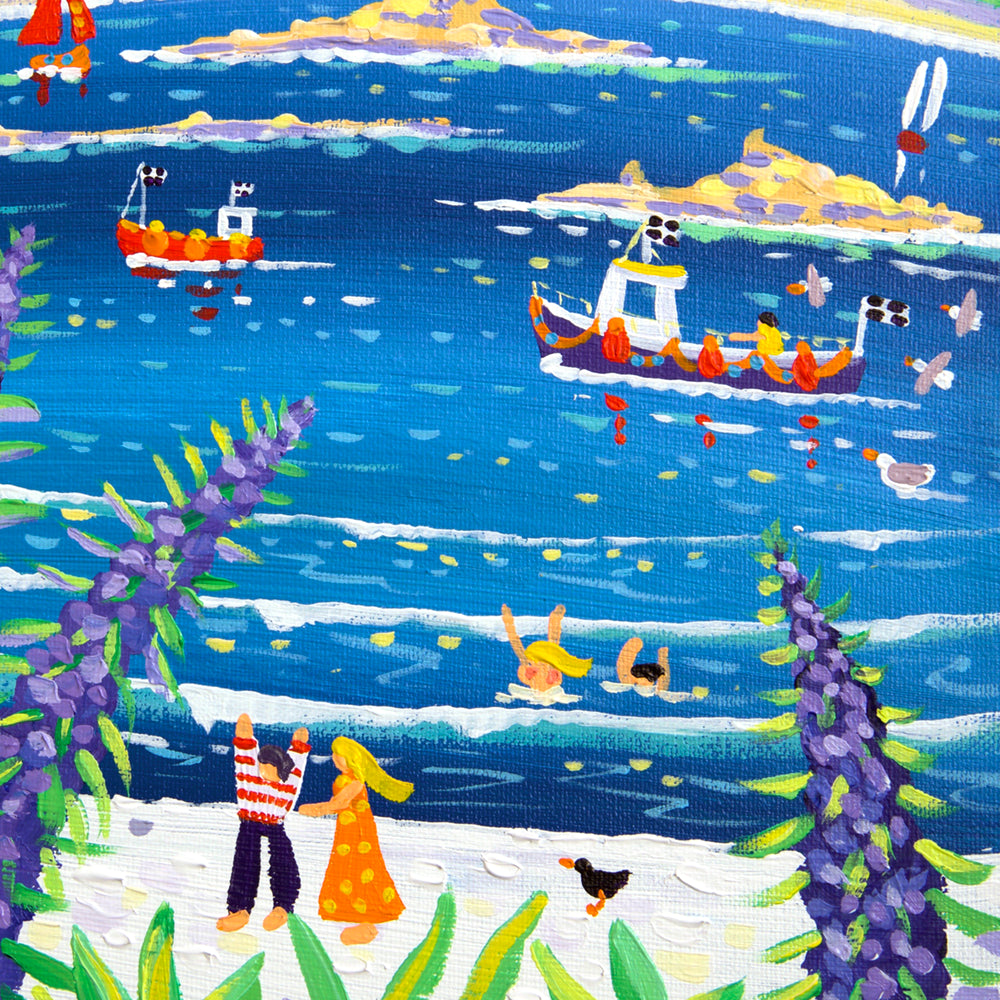 John Dyer Painting. Peeping through the Echiums, Tresco John Dyer