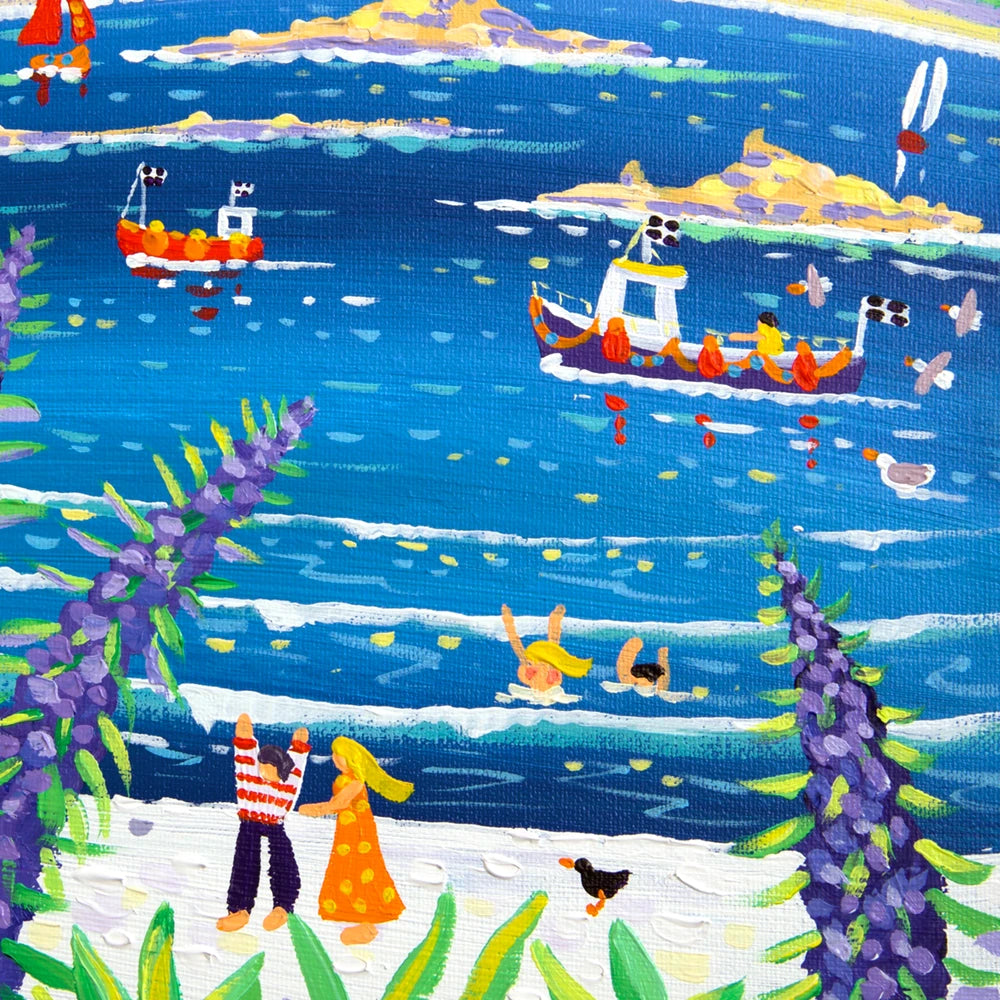John Dyer Painting. Peeping through the Echiums, Tresco John Dyer