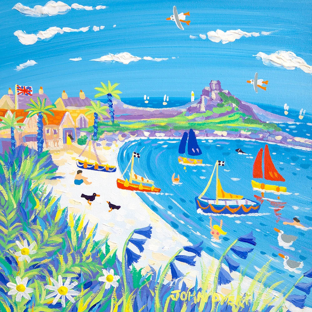 John Dyer Painting. Boats on the Beach, Old Grimsby, Tresco John Dyer