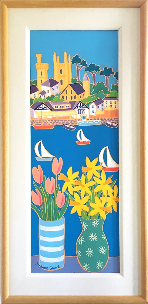 Original painting by Joanne Short. Sailing Past Fowey. Joanne Short