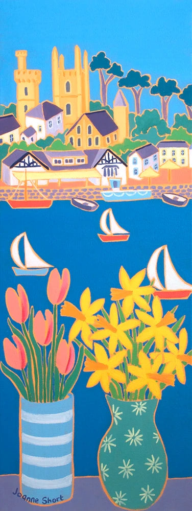 Original painting by Joanne Short. Sailing Past Fowey. Joanne Short