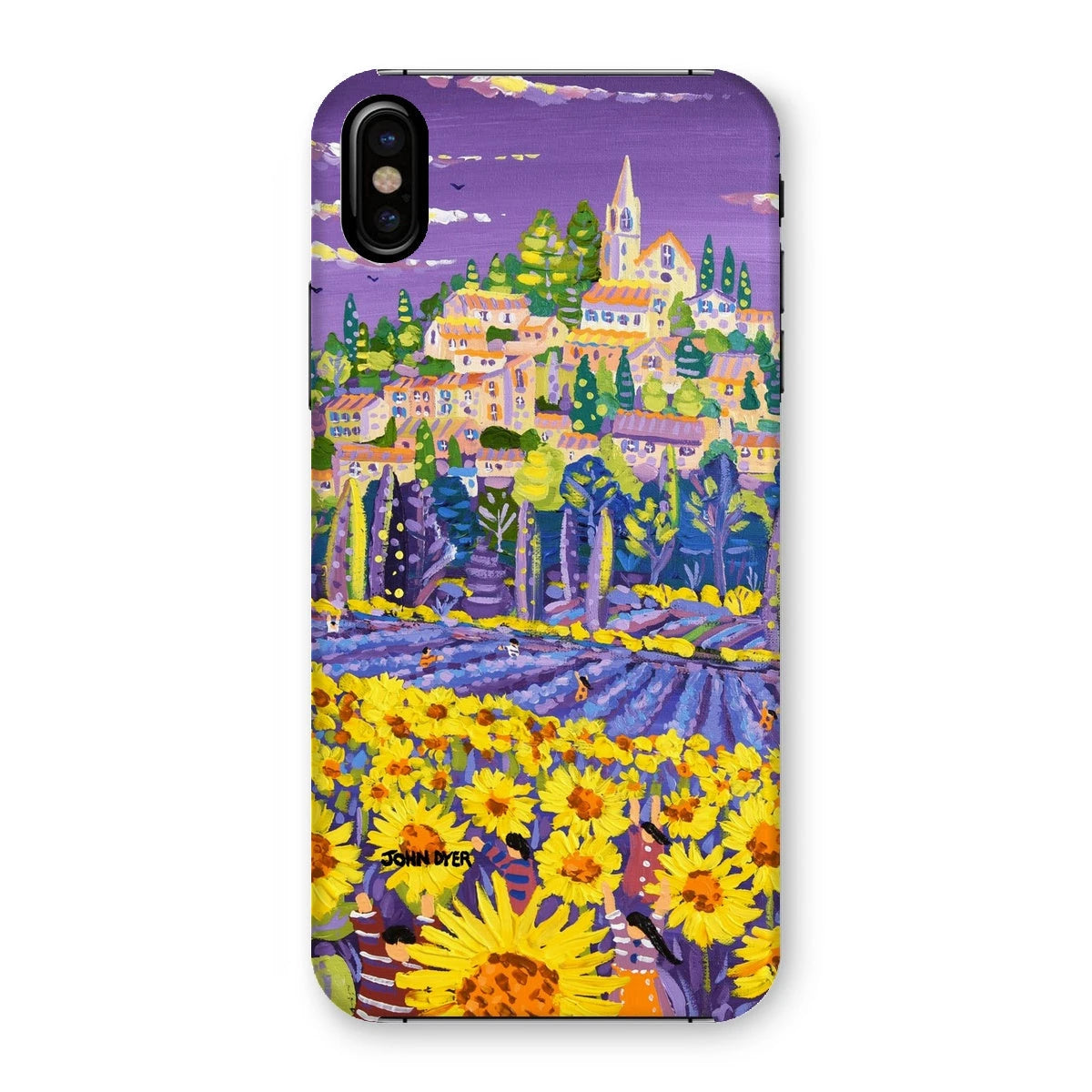 Snap Art Phone Case. Lavender & Sunflower Pickers, Provence, France. Artist John Dyer. Cornwall Art Gallery. John Dyer
