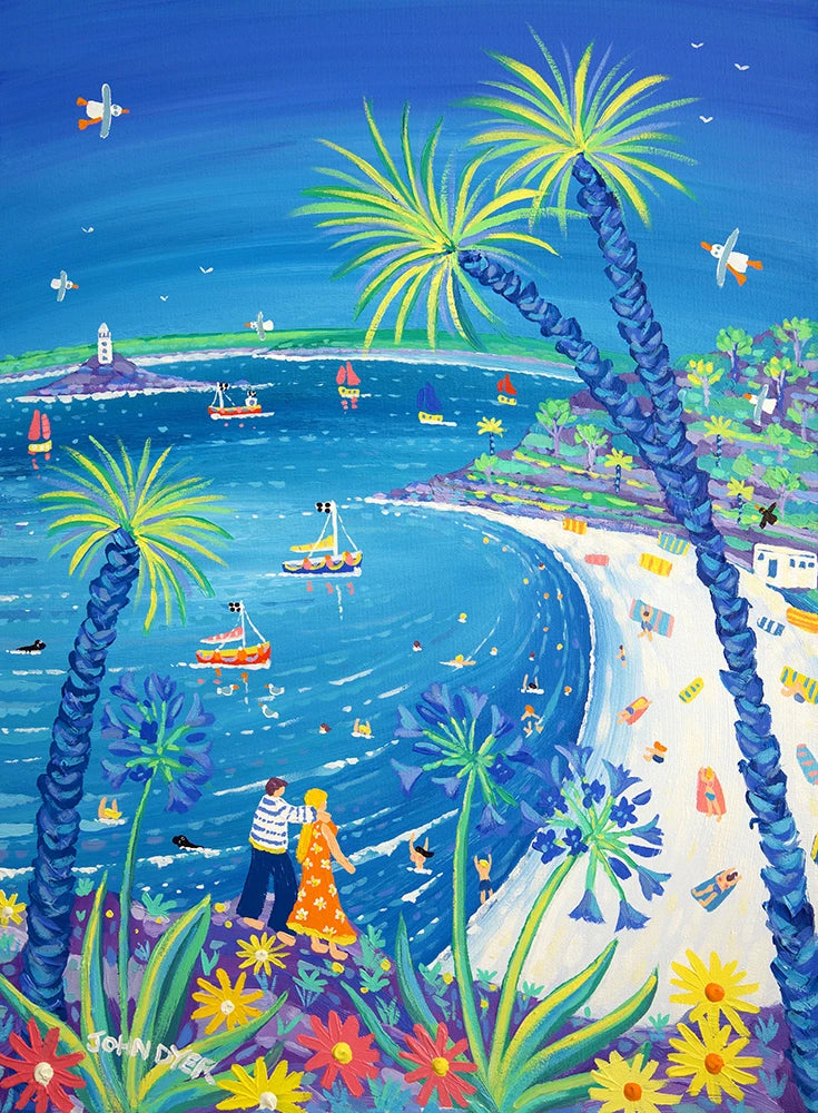 John Dyer Painting. St Ives Bay Blue, Portminster Beach John Dyer