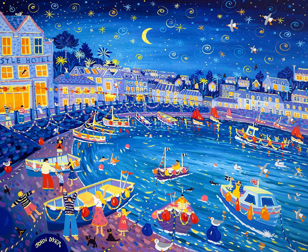 John Dyer Painting. Balmy Summer Evening, St Mawes John Dyer