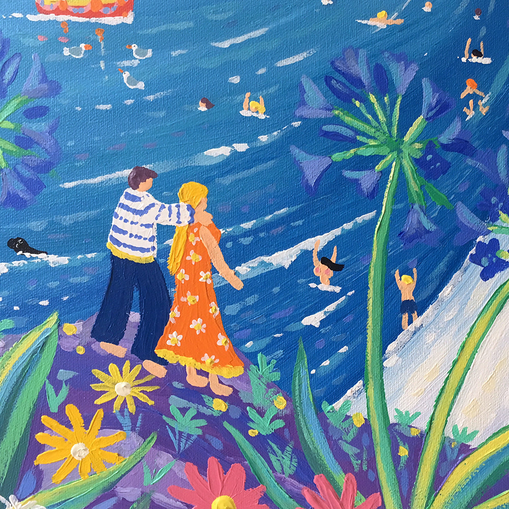 John Dyer Painting. St Ives Bay Blue, Portminster Beach John Dyer