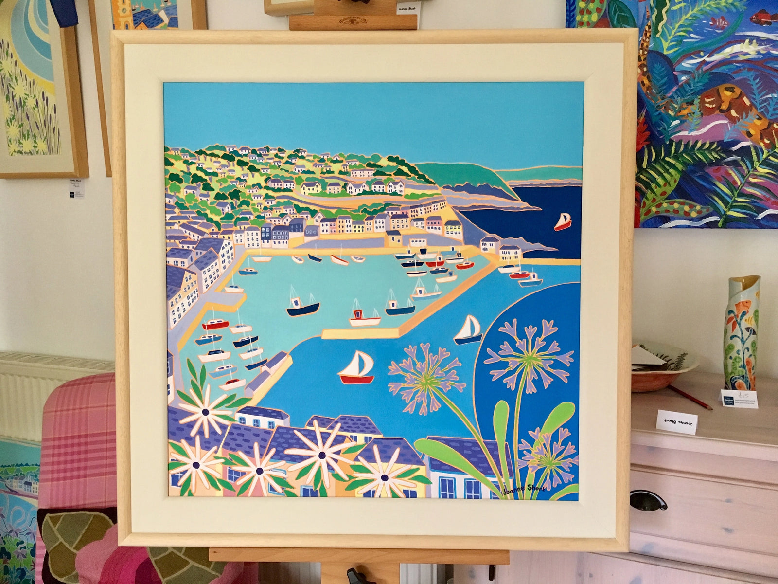 Original Painting by Joanne Short. View across the Harbour, Mevagissey Joanne Short