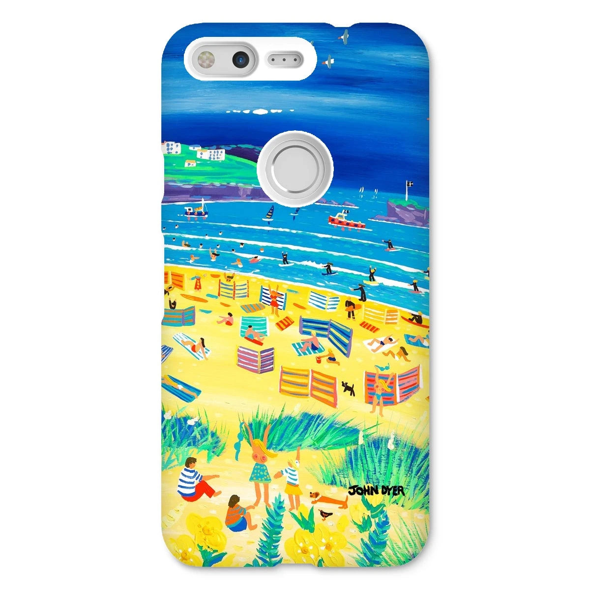 Snap Art Phone Case. Perranporth Beach. Artist John Dyer. Cornwall Art Gallery John Dyer