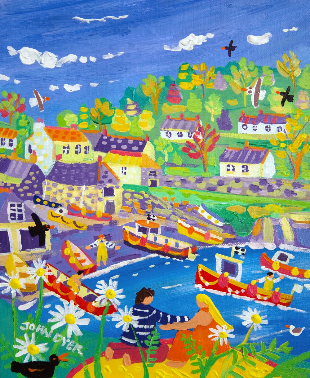 John Dyer Painting. Cadgwith Picnic John Dyer