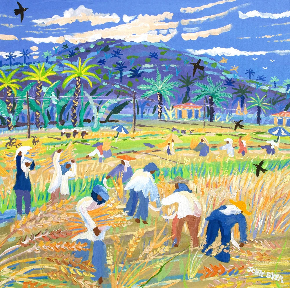 John Dyer Painting. The Rice Harvest, the Philippines John Dyer