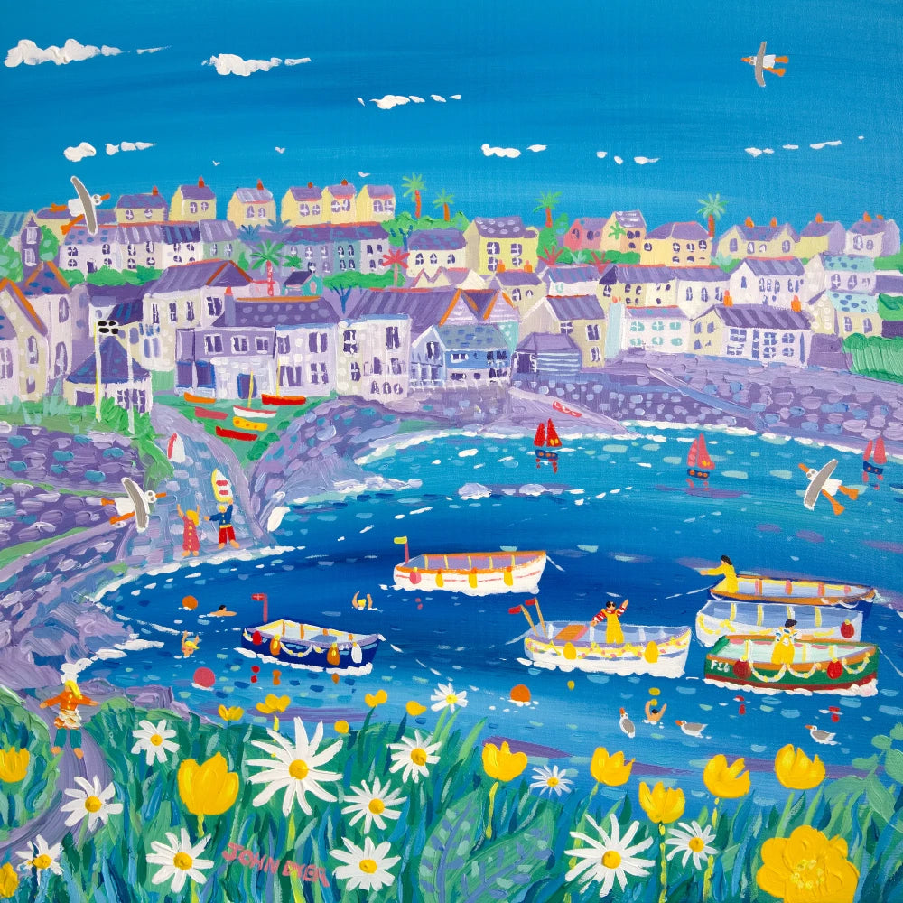 John Dyer Painting. Summer Days, Portscatho John Dyer
