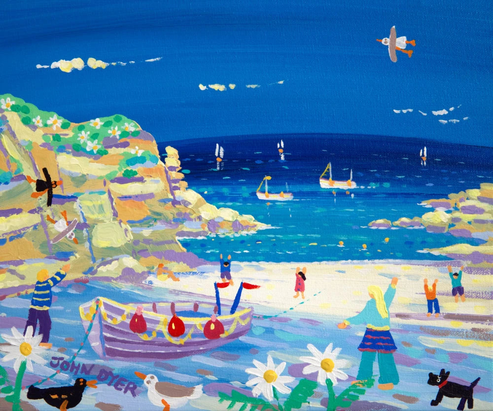 John Dyer Painting. Porthgwarra Beach Cove, Cornwall John Dyer