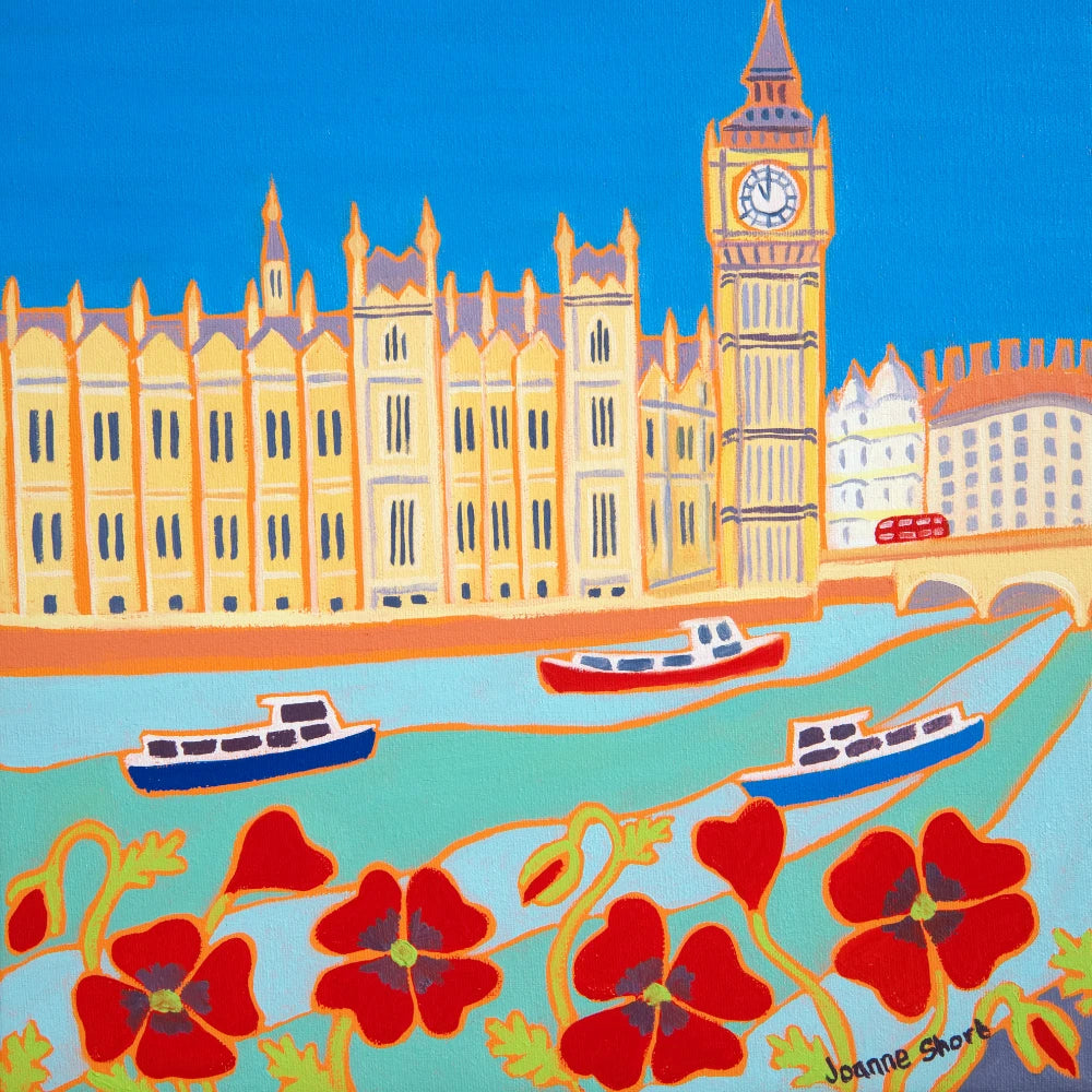 Original Painting by Joanne Short. Cruising past Big Ben, London Joanne Short