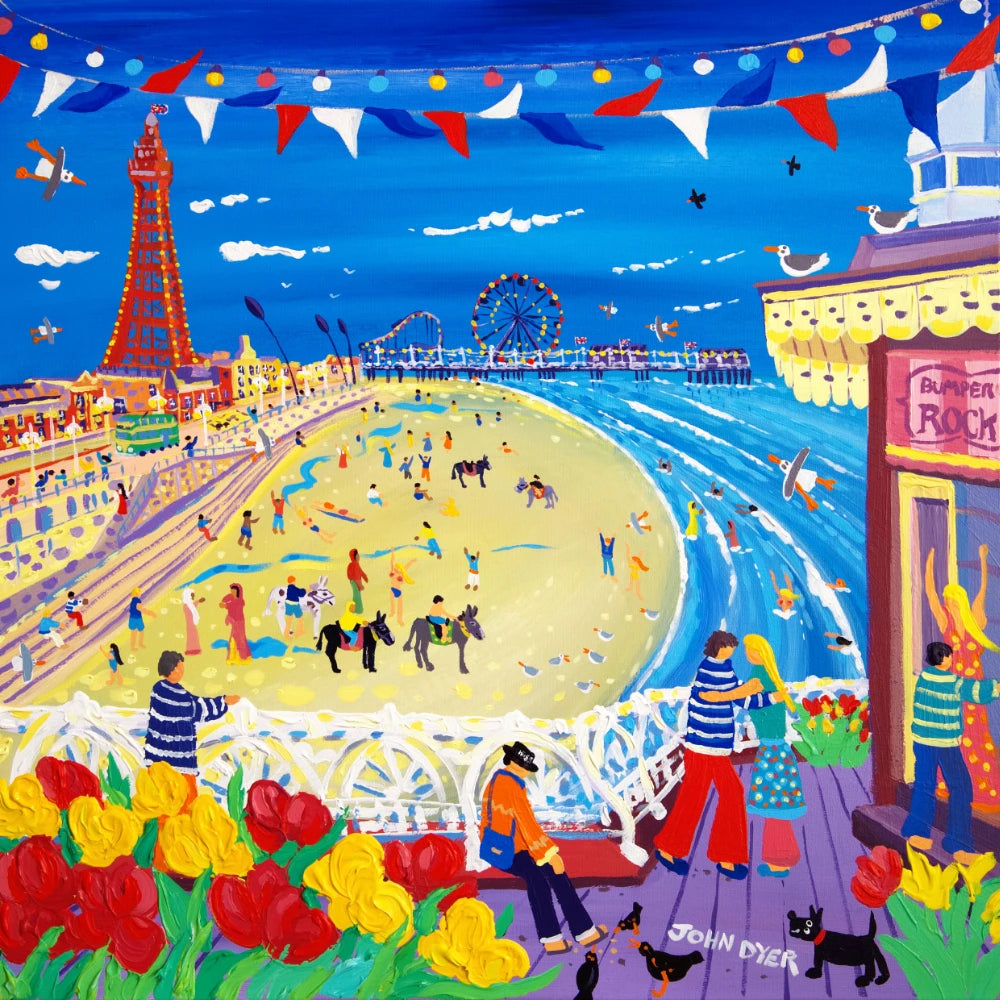 John Dyer Painting. Dancing on the Pier, Blackpool John Dyer