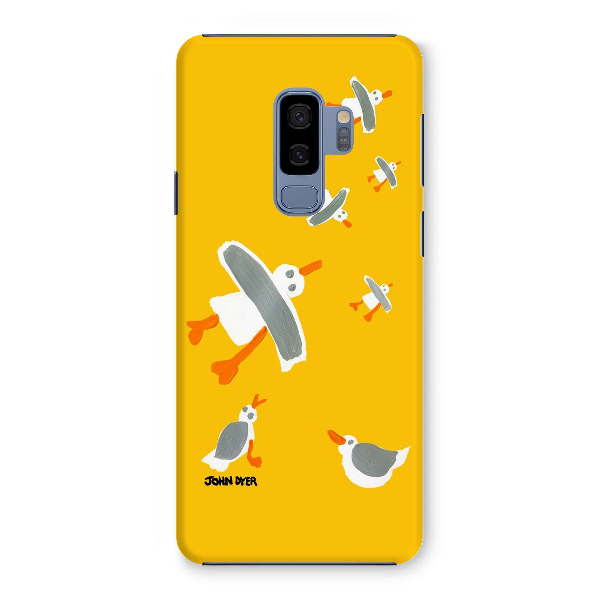 Snap Art Phone Case. Cornish Seagulls - Yellow Colour. Artist John Dyer. Cornwall Art Gallery