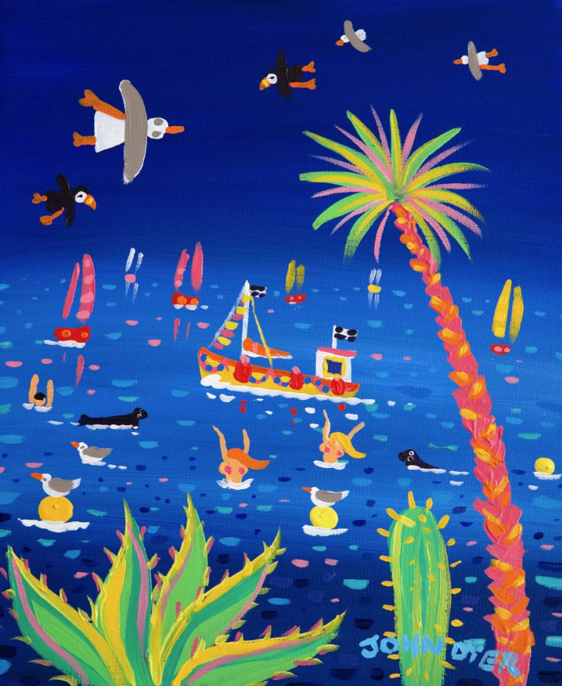 John Dyer Painting. Tropical Cornish Summer. John Dyer