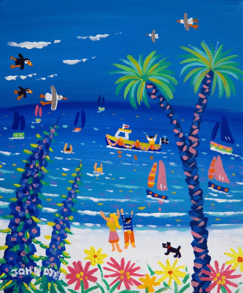 John Dyer Painting. Summer Blue, Tresco John Dyer