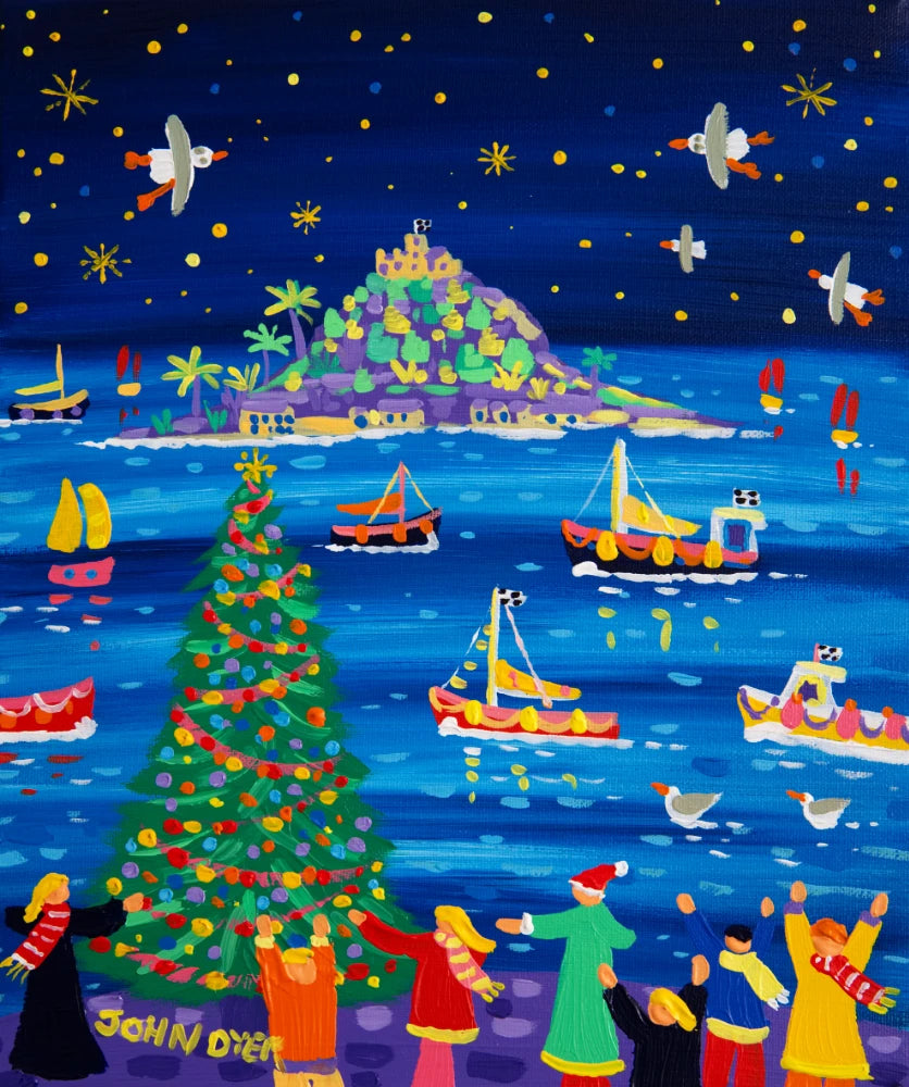John Dyer Painting. St Michael's Mount Christmas. John Dyer