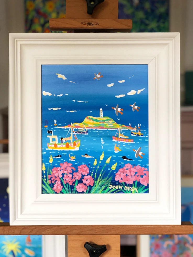 John Dyer Painting. Dreamy Summer Day, Godrevy John Dyer