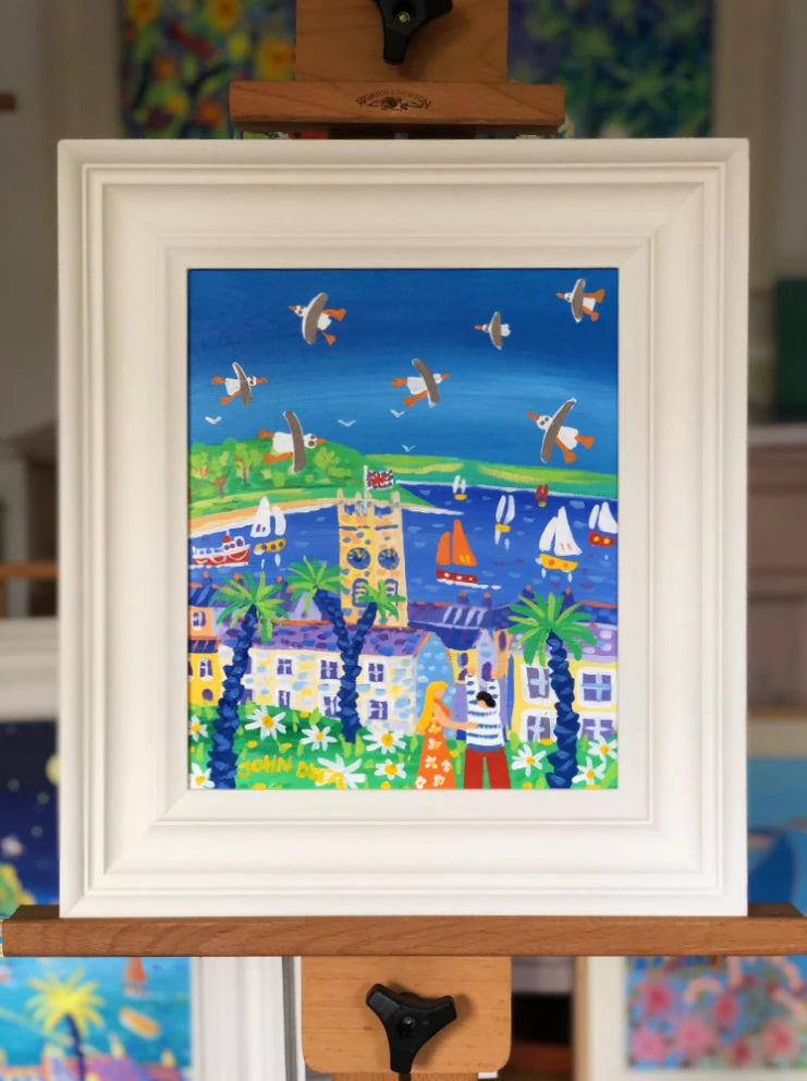 John Dyer Painting. Happy Days and Summer Sunshine, Falmouth John Dyer
