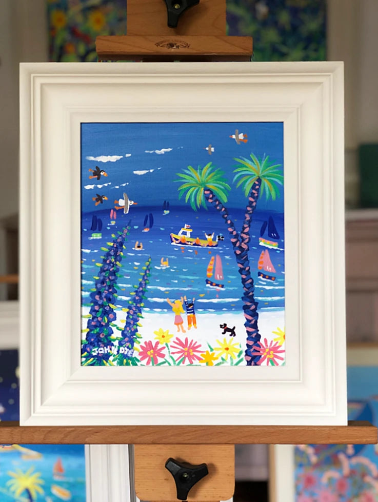 John Dyer Painting. Summer Blue, Tresco John Dyer