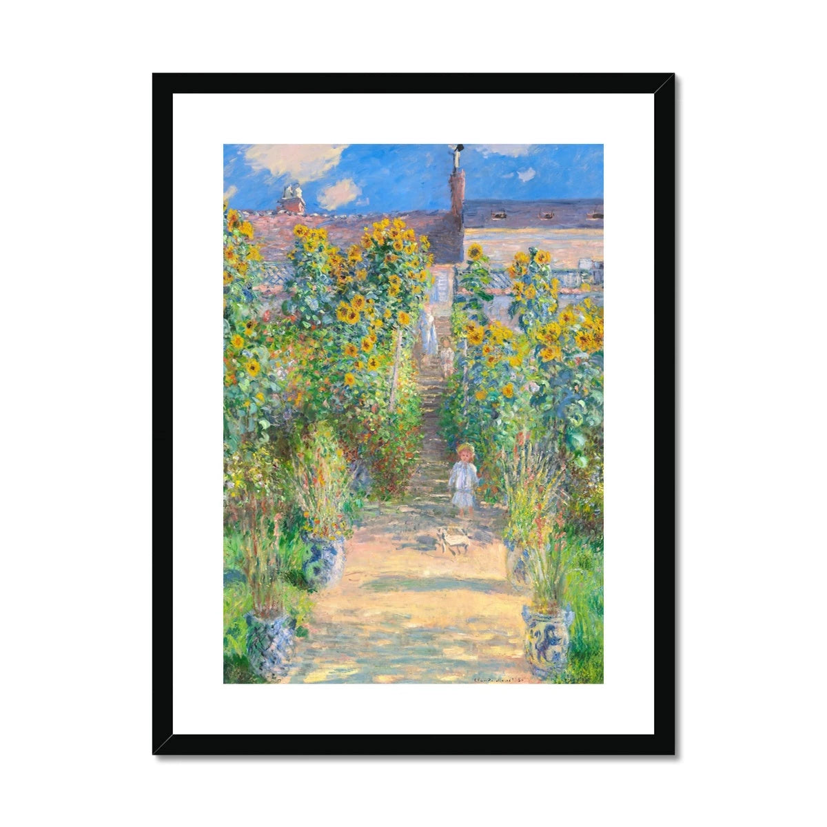 Claude Monet Framed Open Edition Art Print. 'The Artist's Garden at Vétheuil'. Art Gallery Historic Art Claude Monet