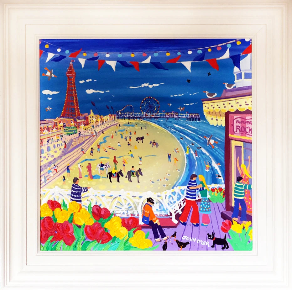 John Dyer Painting. Dancing on the Pier, Blackpool John Dyer