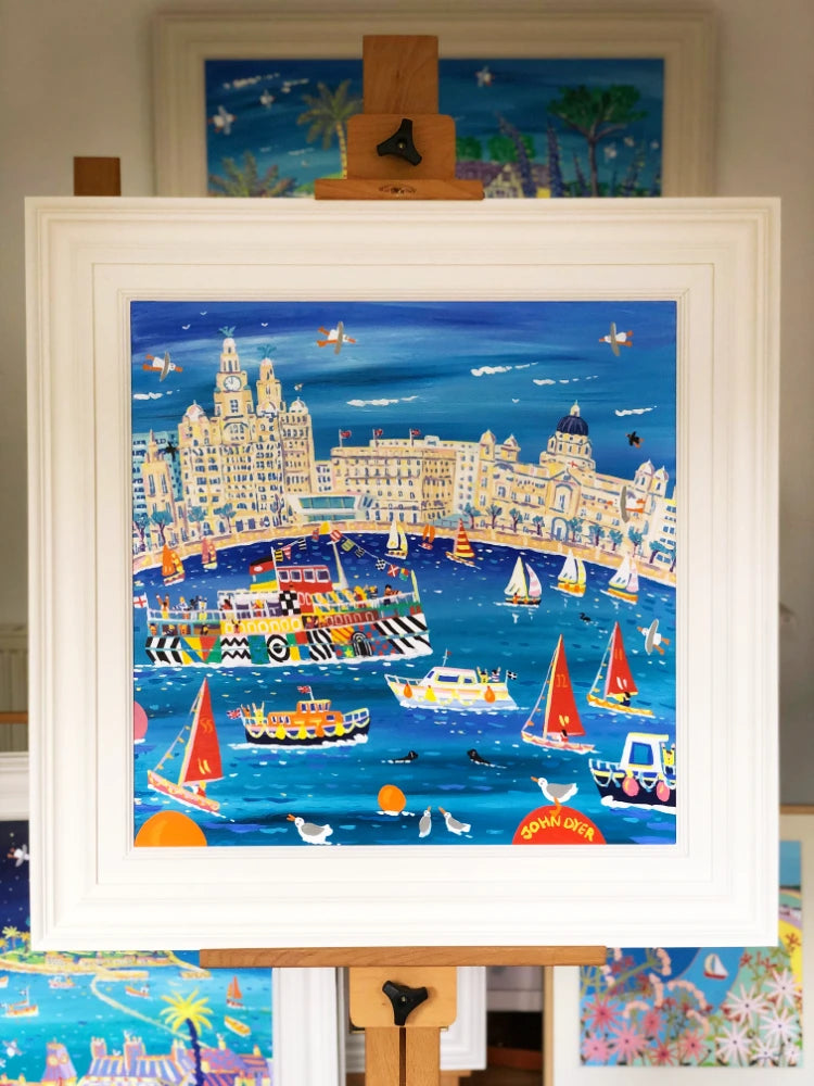 John Dyer Painting. Fun on the Mersey, Liverpool John Dyer